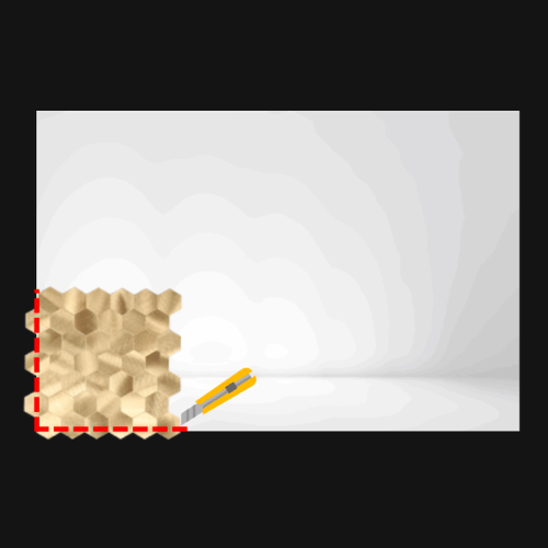 Selbstklebende Mosaike montieren