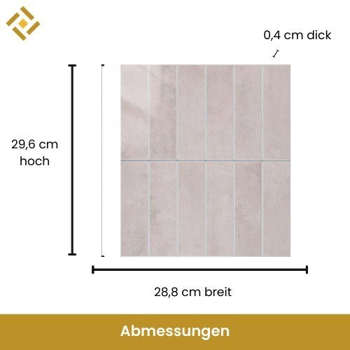 Italienische Fliesen rosa Maße: 29,6 cm hoch, 28,8 cm breit, 0,4 cm dick