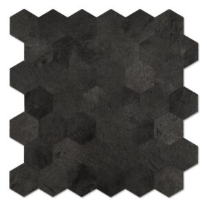 Mosaikfliesen Schiefer in Schwarz, matte Hexagon-Fliese